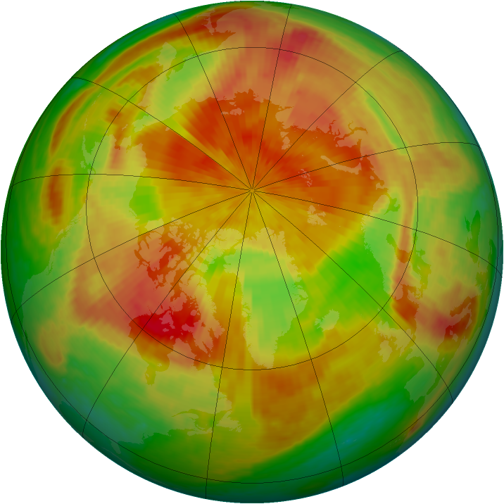 Arctic ozone map for 22 April 2001